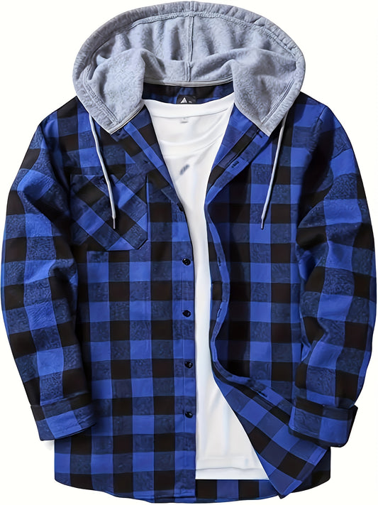 Joshua | Checkered Cardigan with Hoodie