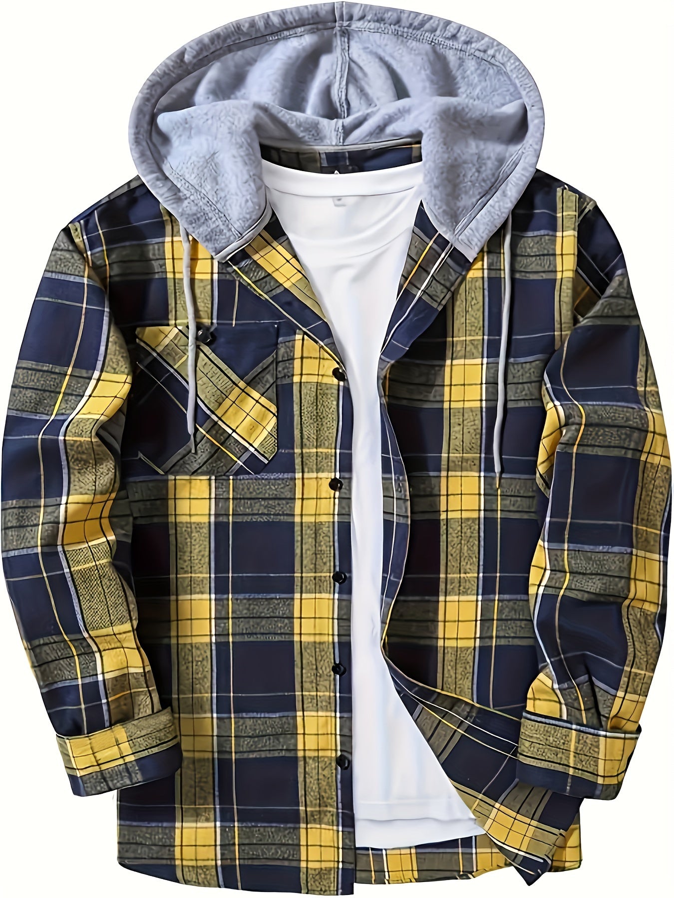 Joshua | Checkered Cardigan with Hoodie