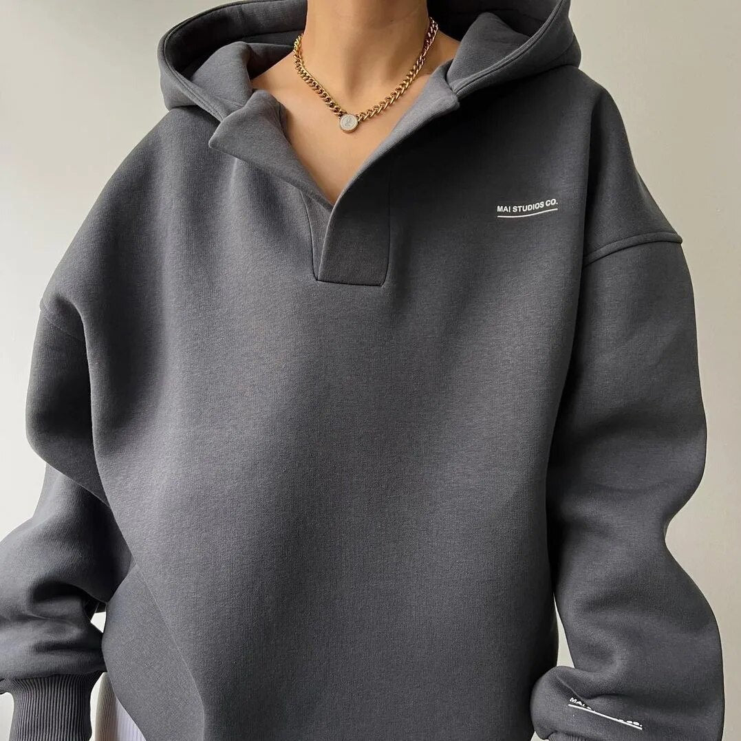 Avery | Modern V-Neck Hoodie