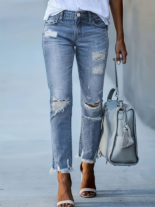 Alyssa | Slim-fit Tattered Jeans